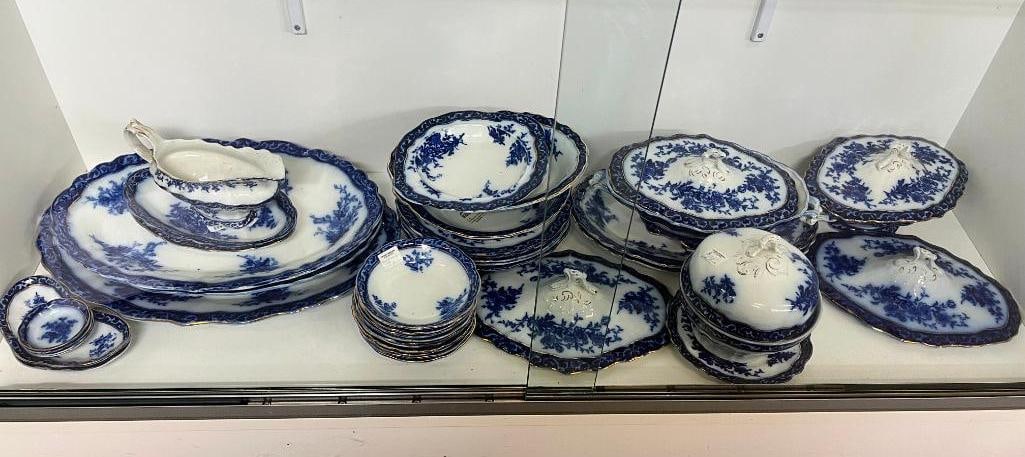 Stanley Pottery Touraine Flow Blue Dishes (1 of 4)