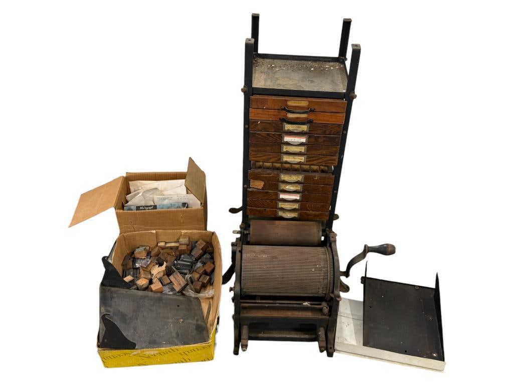 Metal Type Cabinet with Wood Trays (1 of 8)