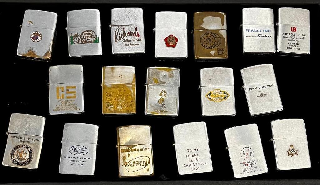 18 Vintage Zippo Lighters (1 of 3)