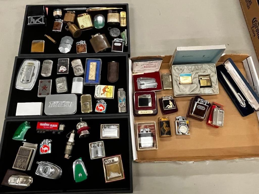 Vintage Lighters and more: Vintage Lighters and more. Over 50 pieces. Some by Camel, Marlboro, Winston, Nude Ladies etc.