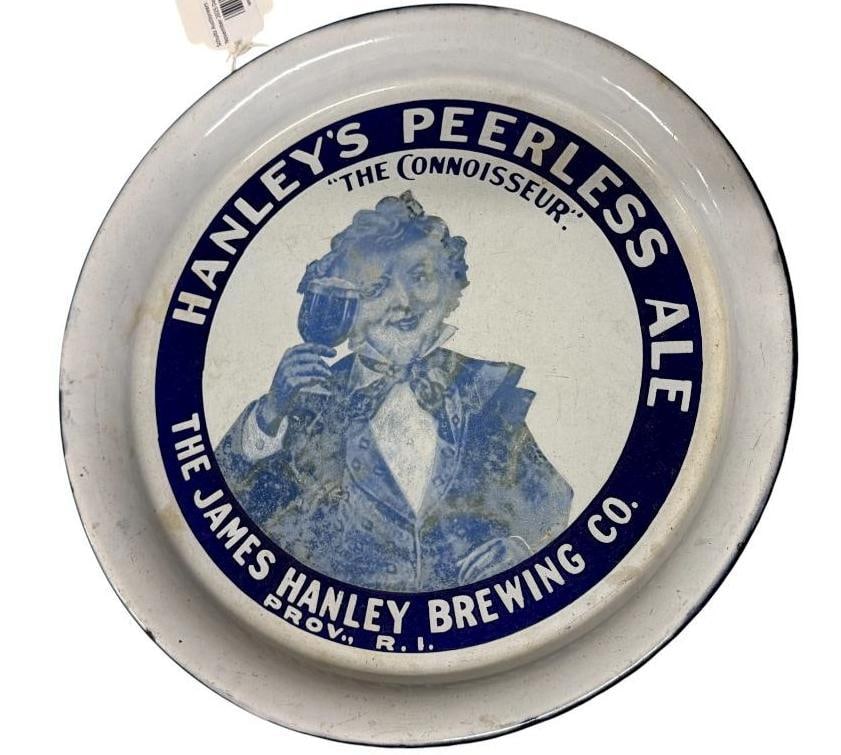 Hanley's Peerless Ale Porcelain Enamel Beer Tray (1 of 3)