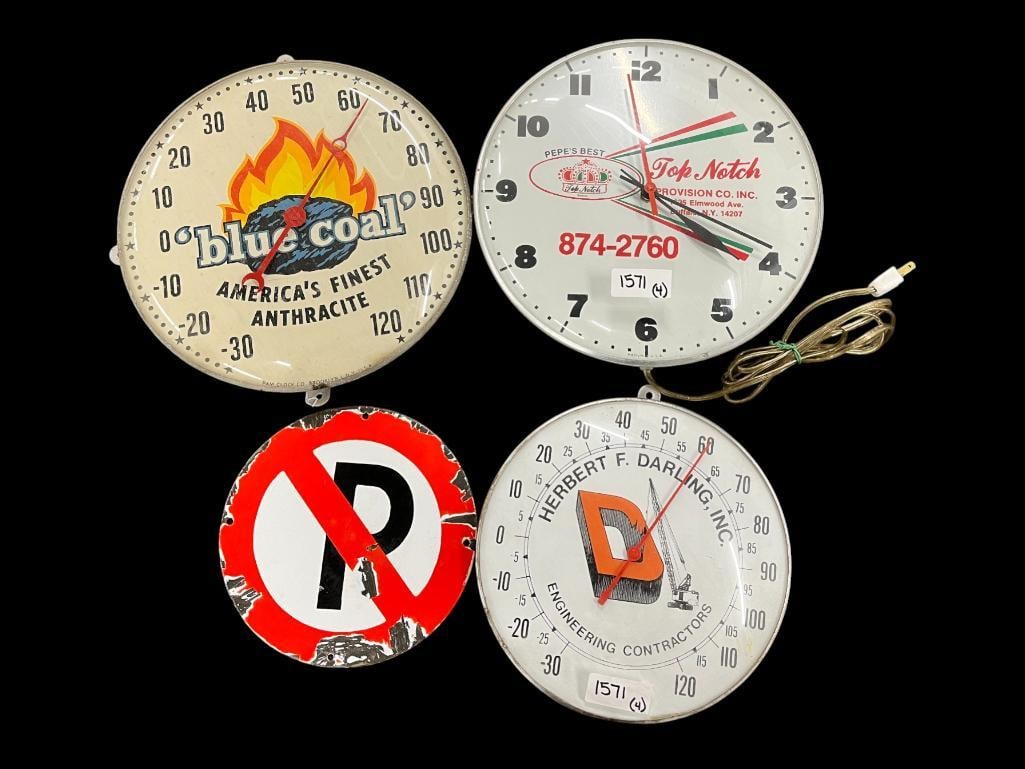 Advertising Thermometers and No Parking sign (1 of 9)