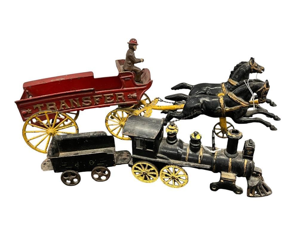 Cast Iron Fire Wagon and Train (1 of 5)