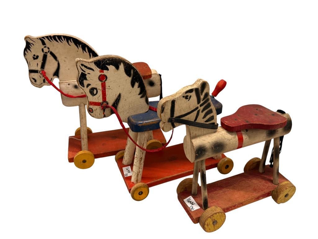 3 Fisher Price Ride on Horses: 3 Vintage Fisher Price Ride on Horses