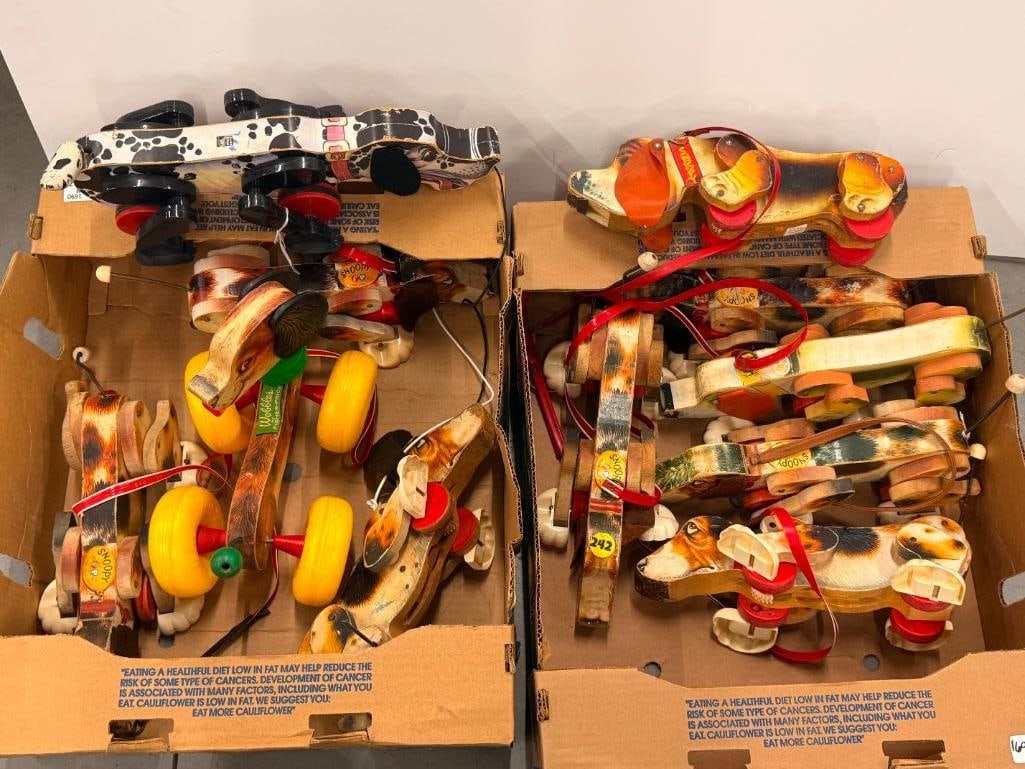 11 Fisher Price Dog Pull Toys: 11 Fisher Price Dog Pull Toys. Wobbles #130. Snoopy 181 and more.