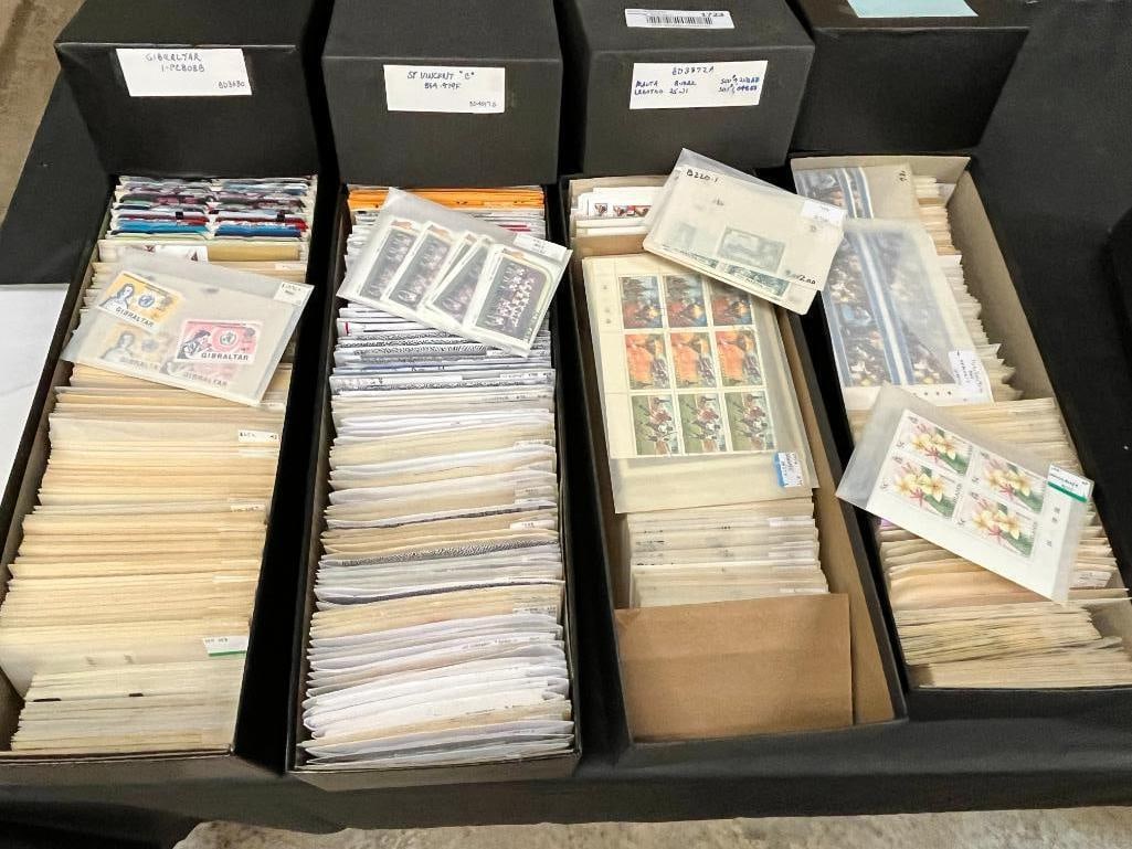 4 Boxes of Stamps incl. Gibraltar, Malta, etc (1 of 10)