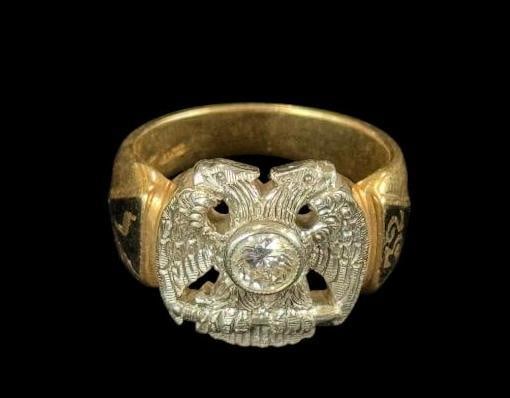 14k Gold and Platinum Masonic 32nd Level Ring (1 of 6)