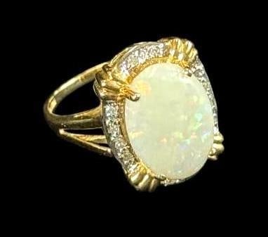 14k Gold with Opal and Diamonds Ring (1 of 7)
