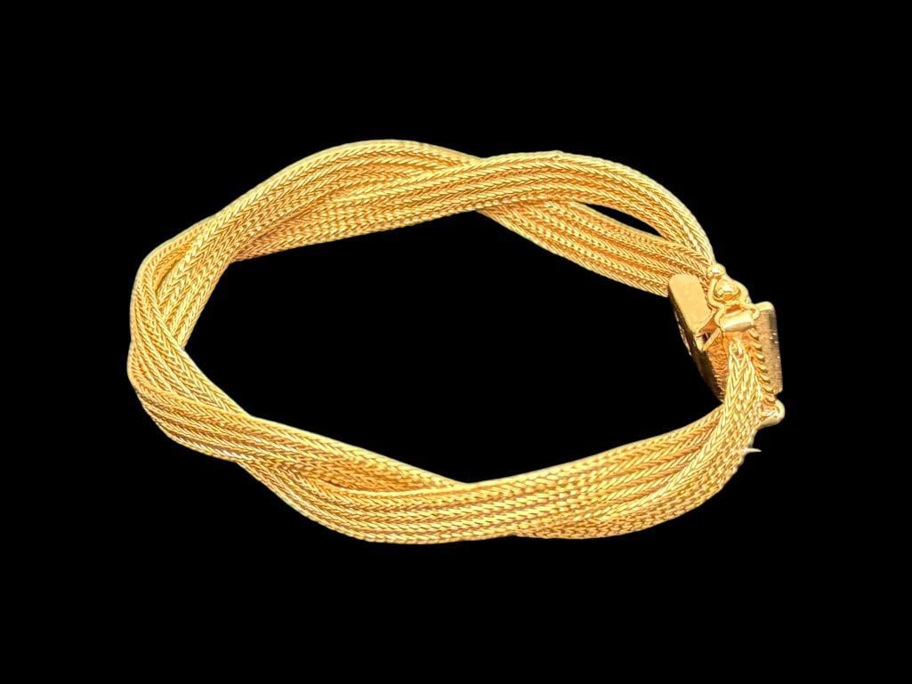 18k Gold Braided Mesh Bracelet (1 of 5)