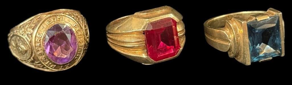 3 10k Gold rings with stones (1 of 8)