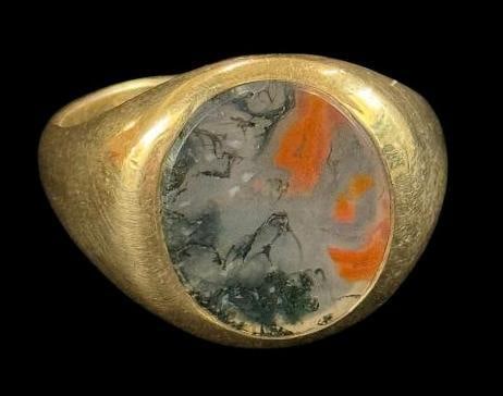 10k Gold ring with Moss Agate (1 of 6)