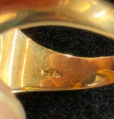 10k Gold ring with Moss Agate - 5