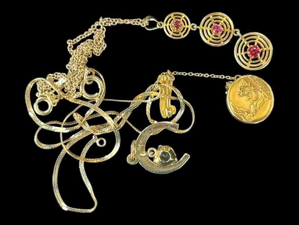 14k Gold Chains, Pin etc. (1 of 2)