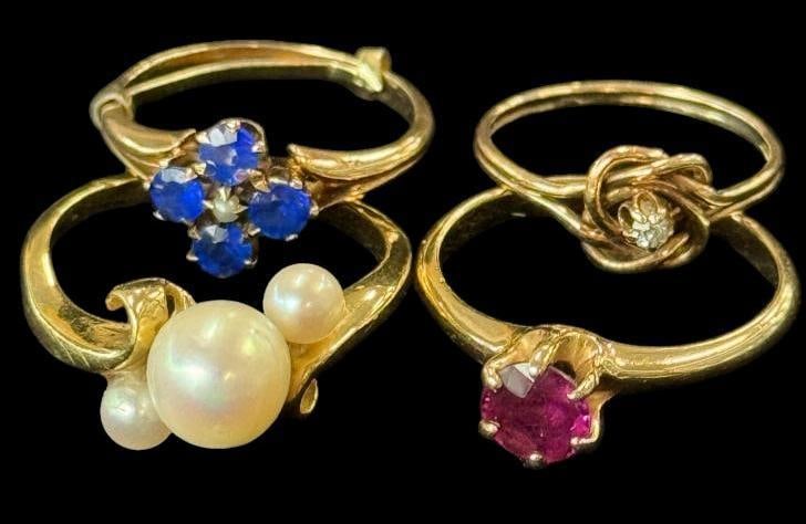 4 14k Gold Rings with Stones (1 of 4)