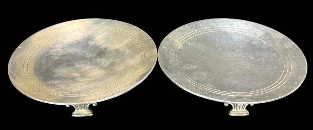 2 Sterling Silver Tiffany & Co. Makers Compotes: 2 Sterling Silver Tiffany & Co. Makers Art Deco Footed Compotes. Total weight approx. 26.5 ozt. Approx. 8.25 x 1.5 inches.