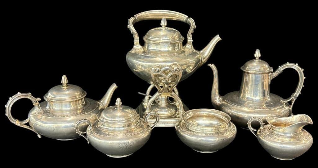Tiffany & Co. Makers Sterling Silver Tea Set: Tiffany & Co. Makers Sterling Silver Tea Set. Approx. 146 ozt. 6 pieces.