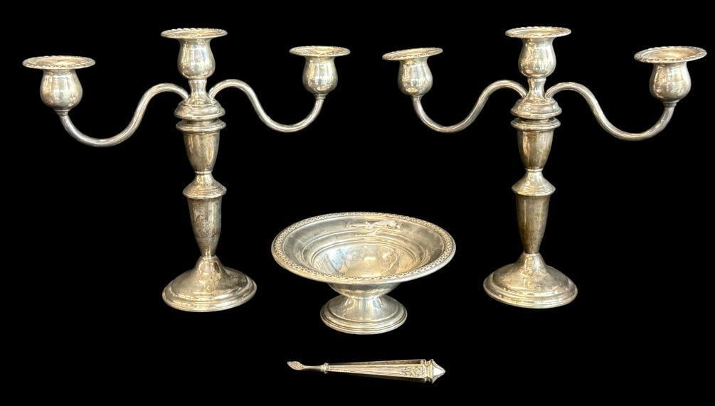 Sterling Silver Bowl, Candlestick etc. (1 of 7)