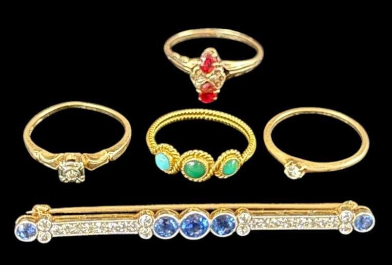 14k Gold Rings and Pin (1 of 4)