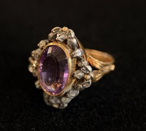 Gold ring with Amethyst - 3