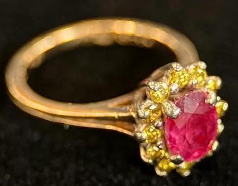 14k Gold ring with stones (1 of 5)