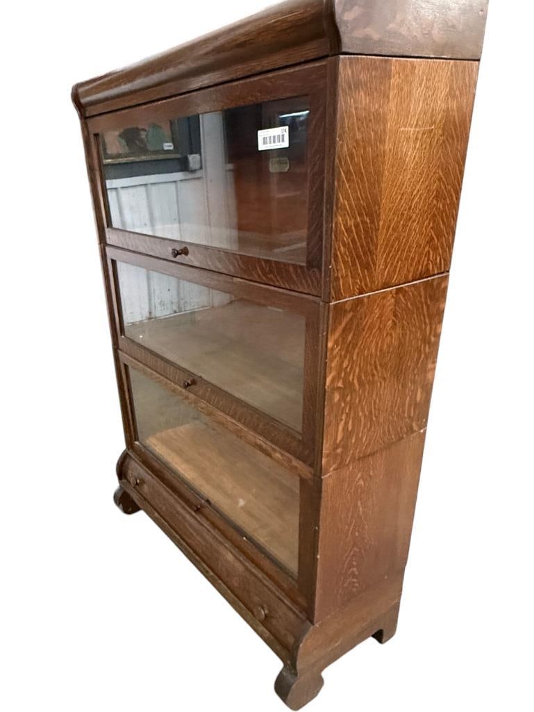 Lundstrom 3 Stack Oak Barrister Bookcase (1 of 3)