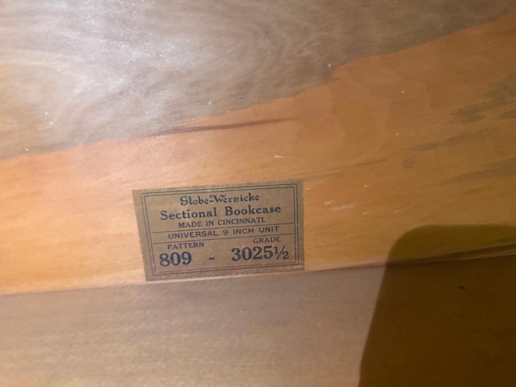 Globe Wernicke 3 Stack Mahogany Bookcase - 3