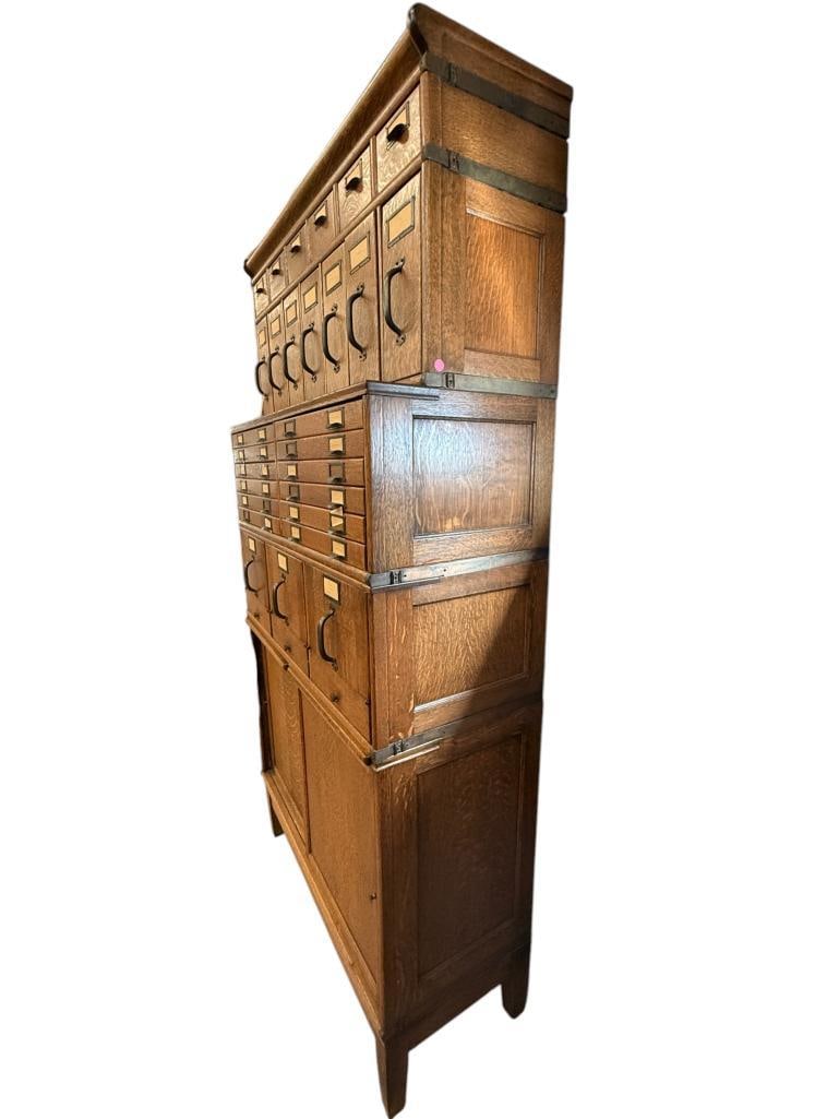 5 Stack Oak Multi Drawer Office & File Cabinet - 2