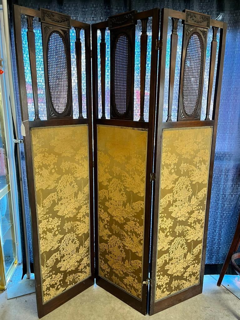 Mahogany 3 panel screen - 6