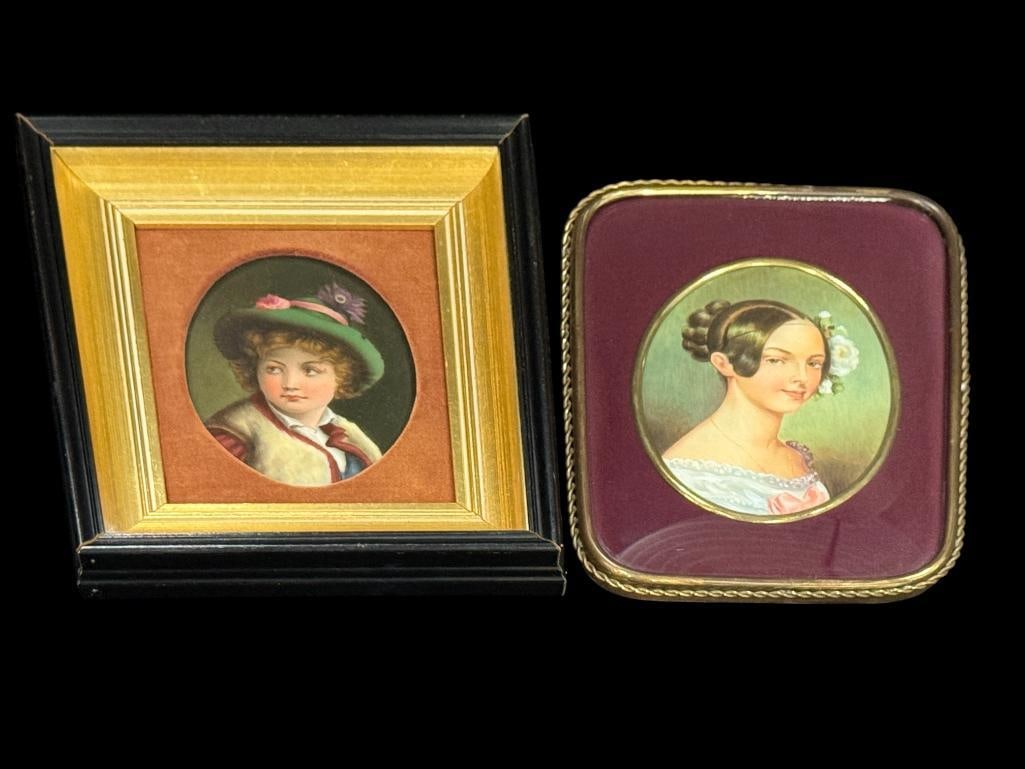 2 Hand Painted Portraits on Porcelain (1 of 6)
