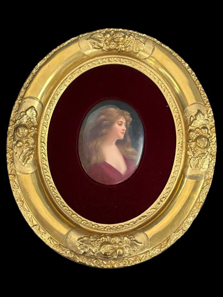 Hand Painted Porcelain Portrait of a Woman (1 of 3)