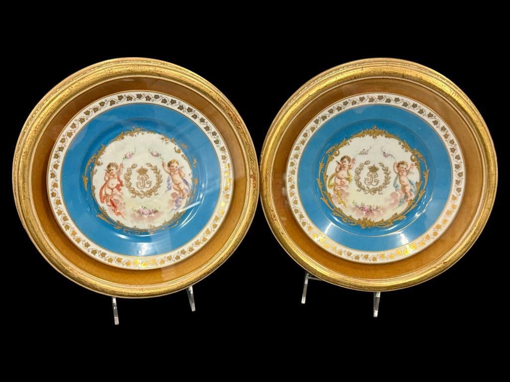2 Sevres Chateau de Tuileries Hand painted plates (1 of 4)
