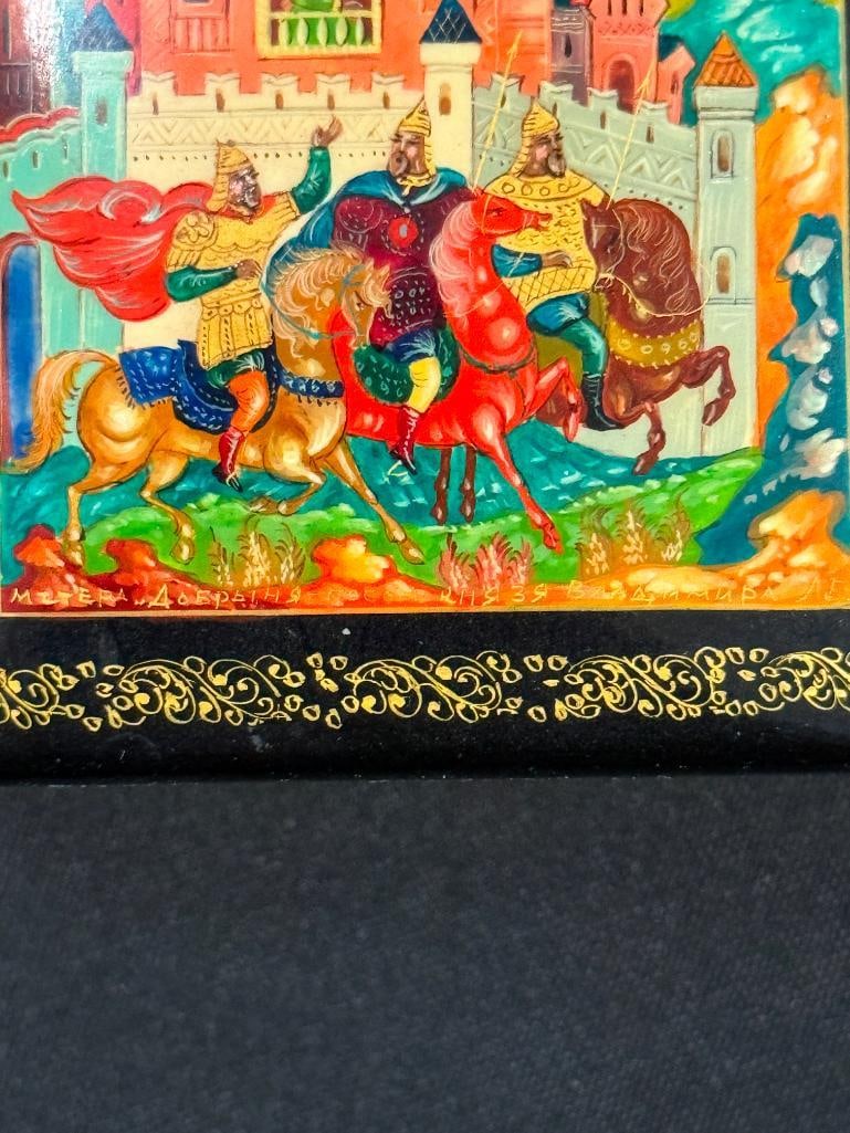 5 Hand Painted Russian Lacquer boxes - 4