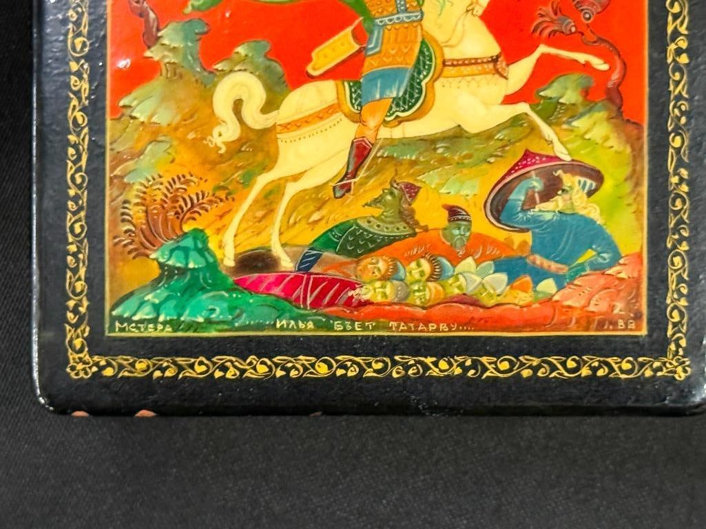 5 Hand Painted Russian Lacquer boxes - 5