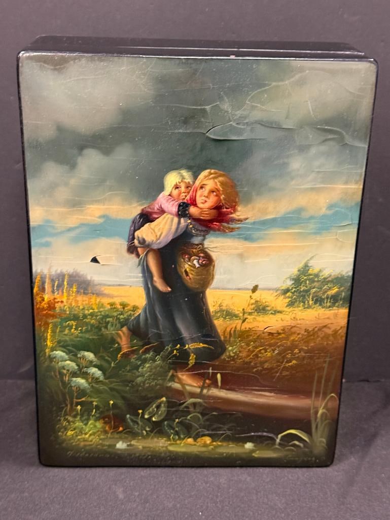 5 Hand Painted Russian Lacquer boxes - 6