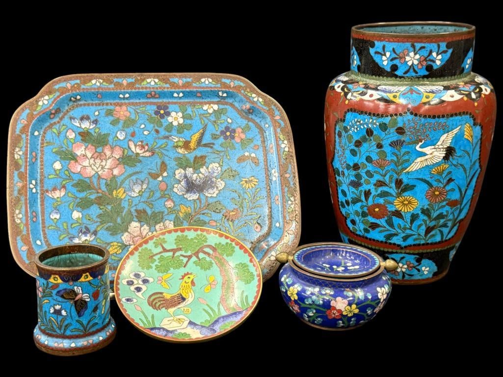 Cloisonne Vase, Tray, Plate etc. (1 of 9)