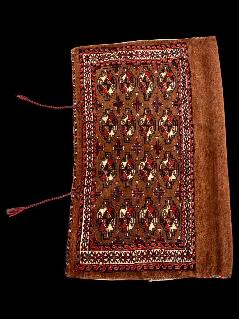 Persian Bokhara Saddle Bag c. 1920: Persian Bokhara Saddle Bag. 47 x 29 inches.