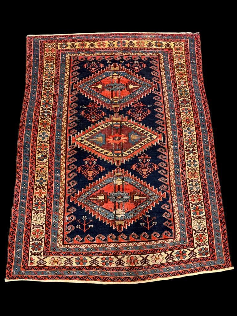 Antique Caucasian rug c. 1920: Antique Caucasian rug. Approx. 66 x 51 inches..