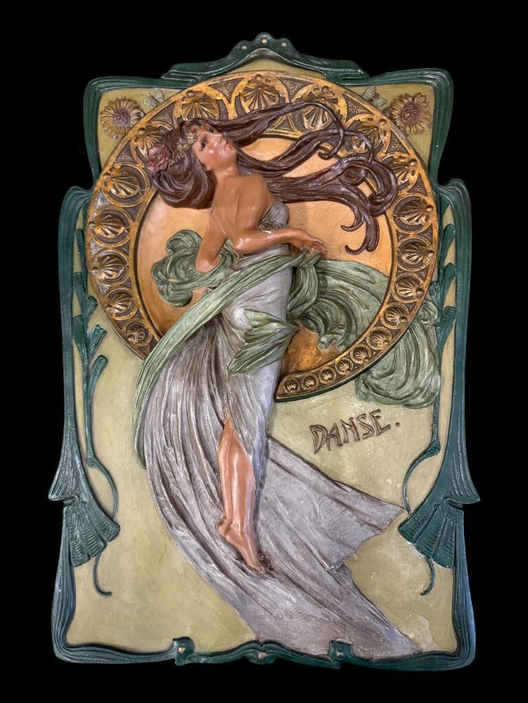 Art Nouveau Bas Relief Dance Plaque (1 of 5)