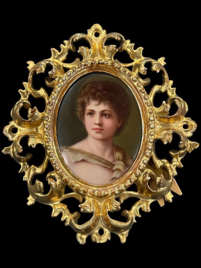 Portrait on Porcelain in Gold Gilt Frame (1 of 6)