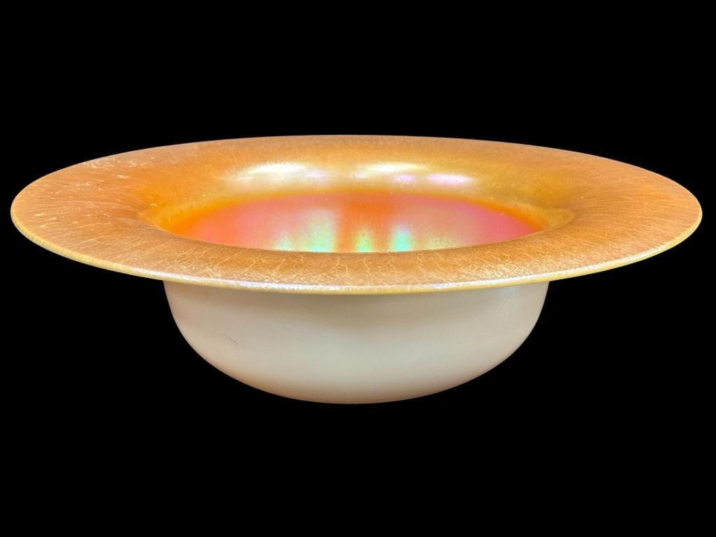 Gold Aurene Art Glass Bowl (1 of 3)