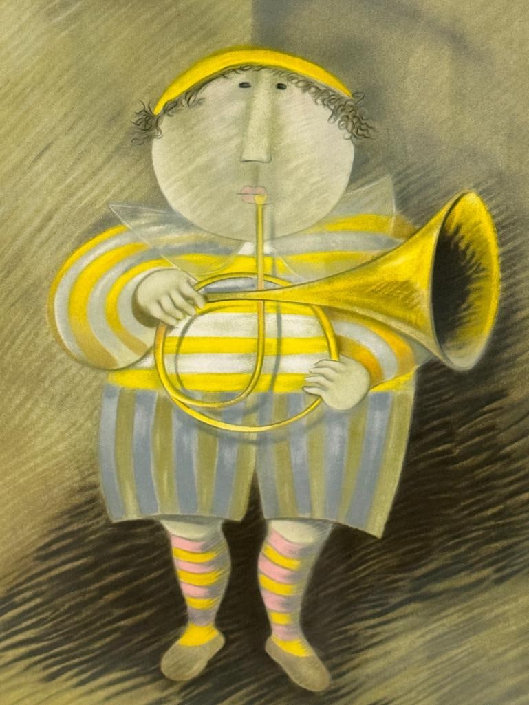 Graciela Rodo Boulanger signed Musicien Jaune print: Graciela Rodo Boulanger signed Musicien Jaune limited edition print. Number 31 of 50. Approx. 25.5 x 19.5 inches. Frame approx. 36 x 30 inches.
