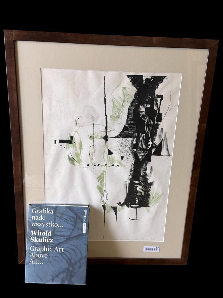 Witold Skulicz signed limited edition print: Witold Skulicz (1926-2009) 1962 signed limited edition print. Number 18 of 20. Includes Witold Skulicz book. Image approx. 27 x 19 inches. Frame approx. 36 x 28 inches.
