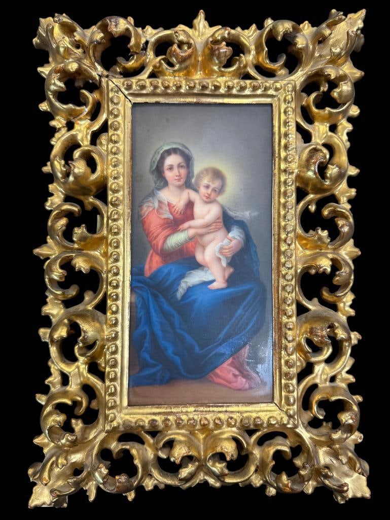 Madonna and Child painting on porcelain (1 of 6)