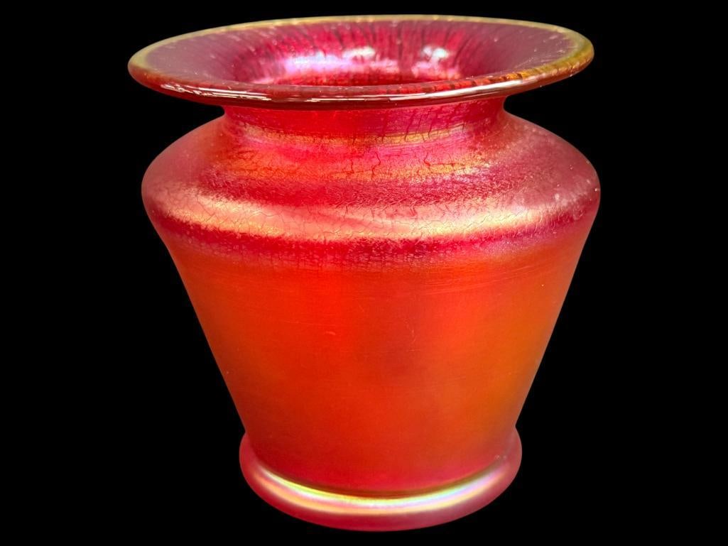 Bohemian Von Poschinger Red Stretch Vase (1 of 5)