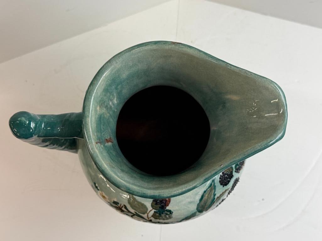 Hand painted pottery pitcher - 5