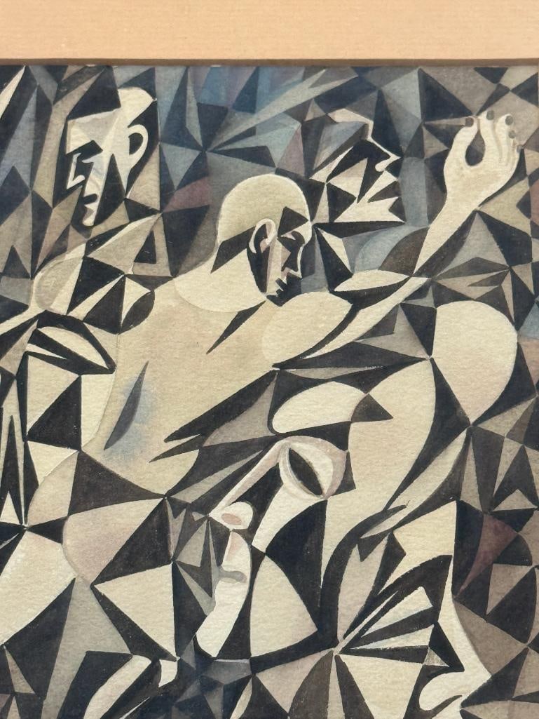 Abbott 1940 signed geometric abstract - 2