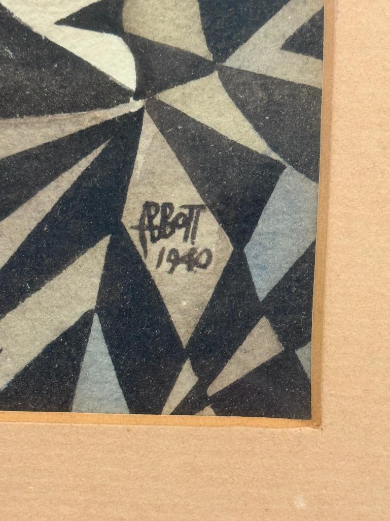 Abbott 1940 signed geometric abstract - 5