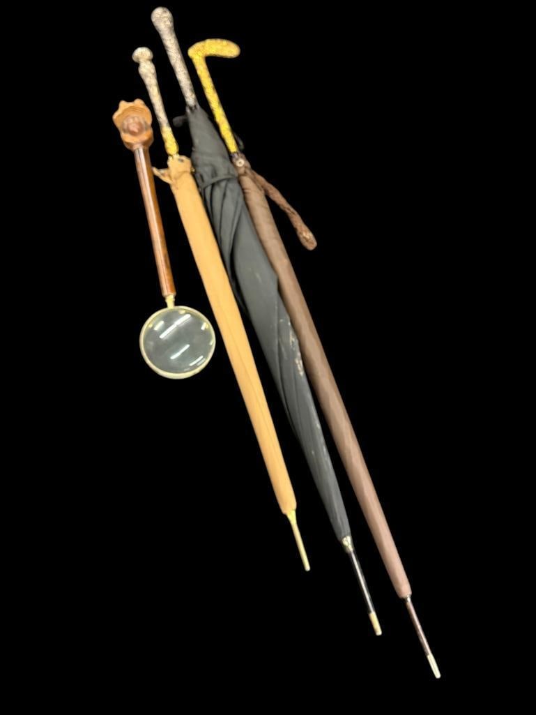 3 Umbrellas and Figural Magnifying Glass (1 of 8)