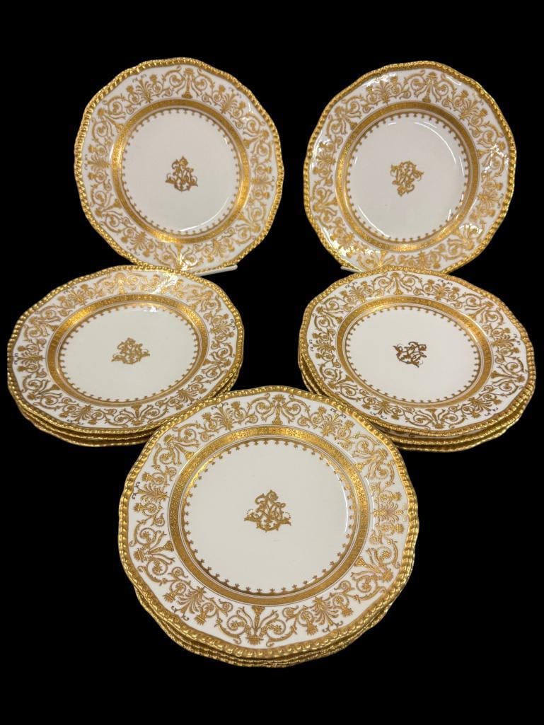 Coalport White and Gold Gilt Plates (1 of 5)