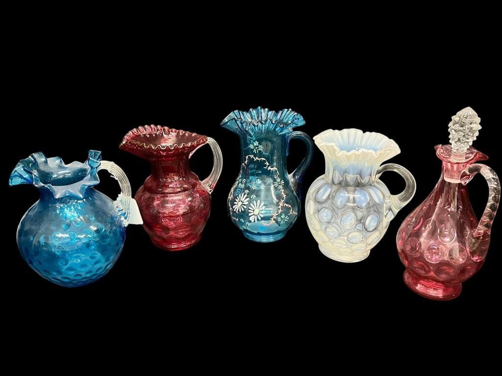 5 Art Glass Pitchers (1 of 4)